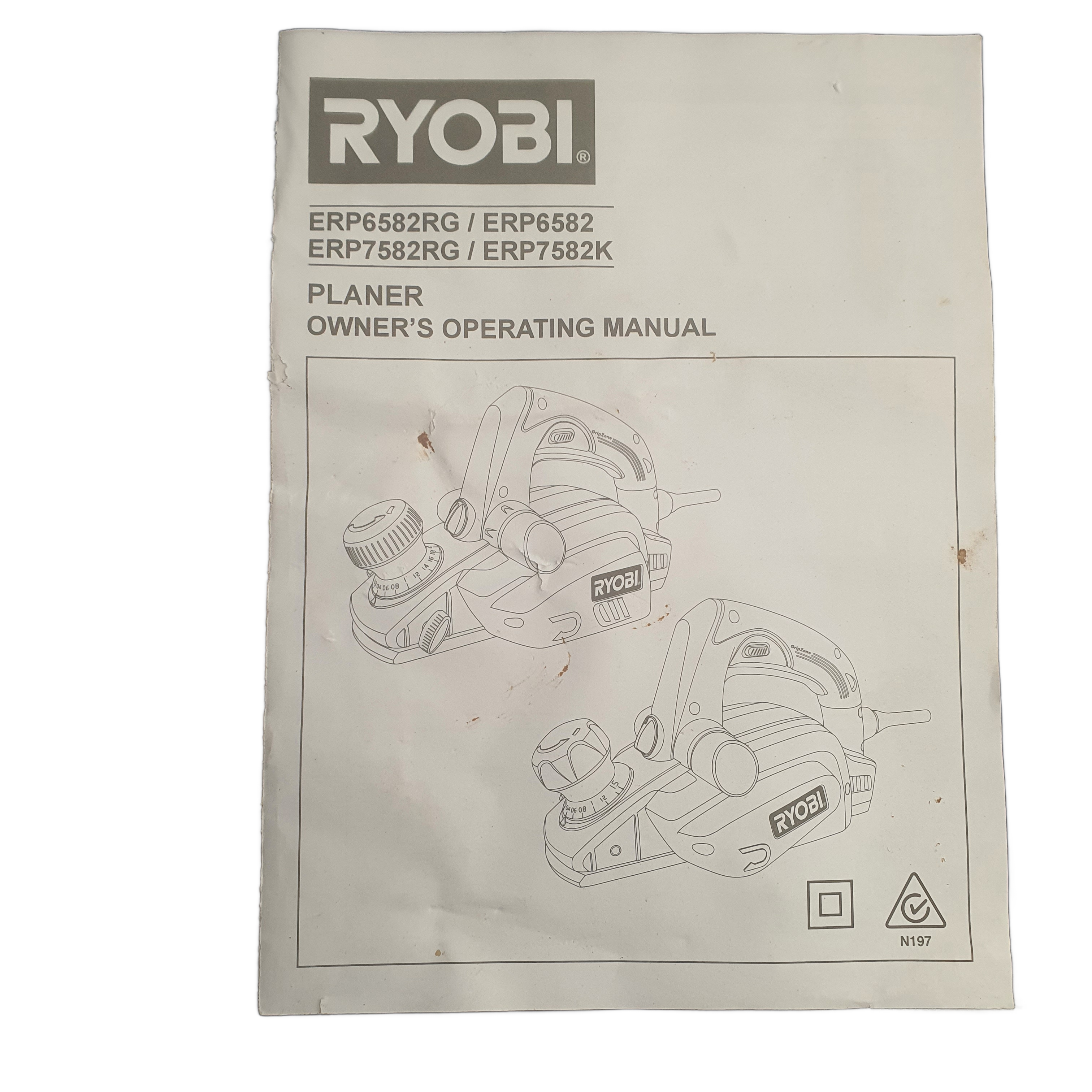 Ryobi Planer ERP6582RG Green, 240V Corded, Very Good USED Condition, With Dust Bag, Manual + Guide (MR 1418961)