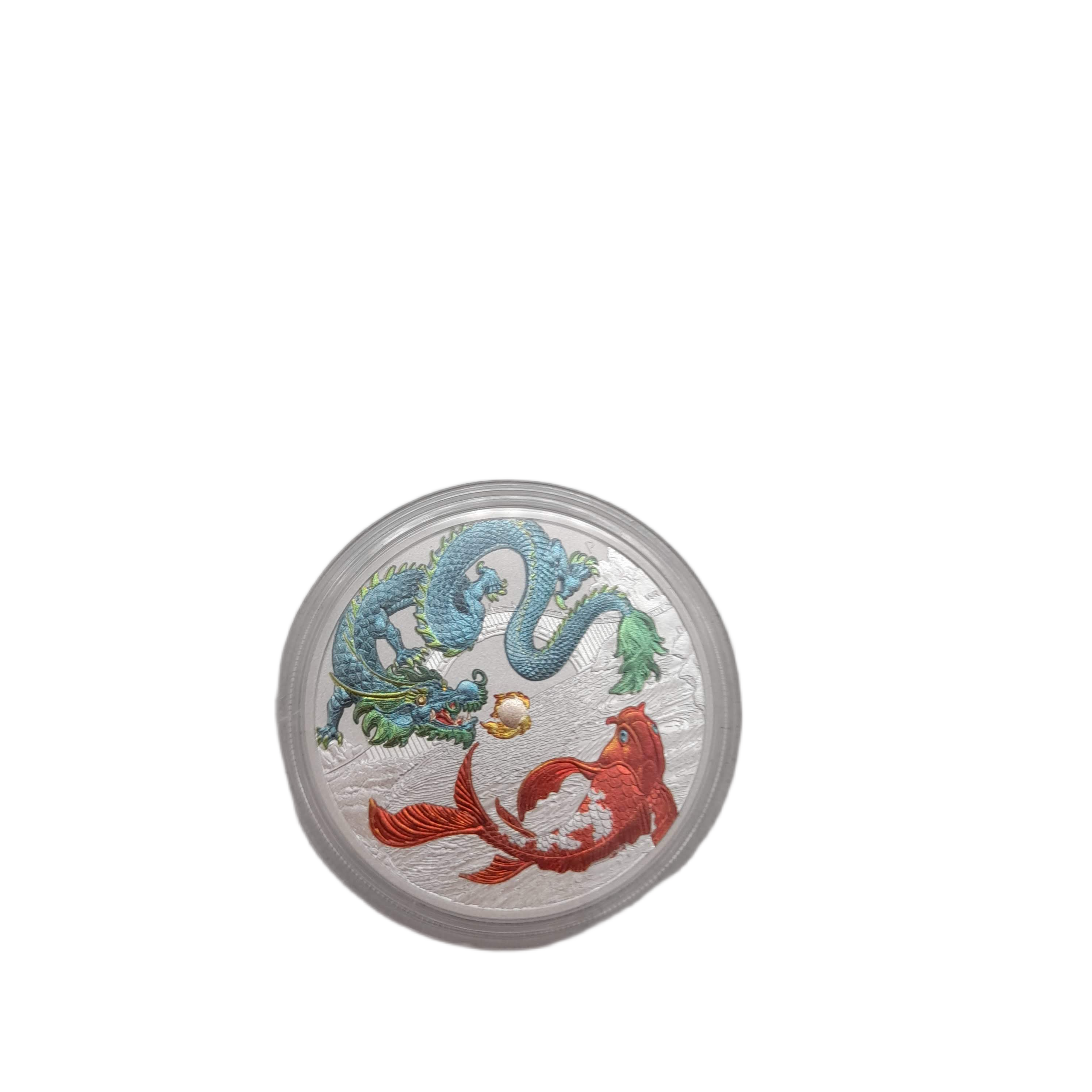 2023 Chinese Dragon & Koi 1oz Silver Coloured Coin – WL 1361121