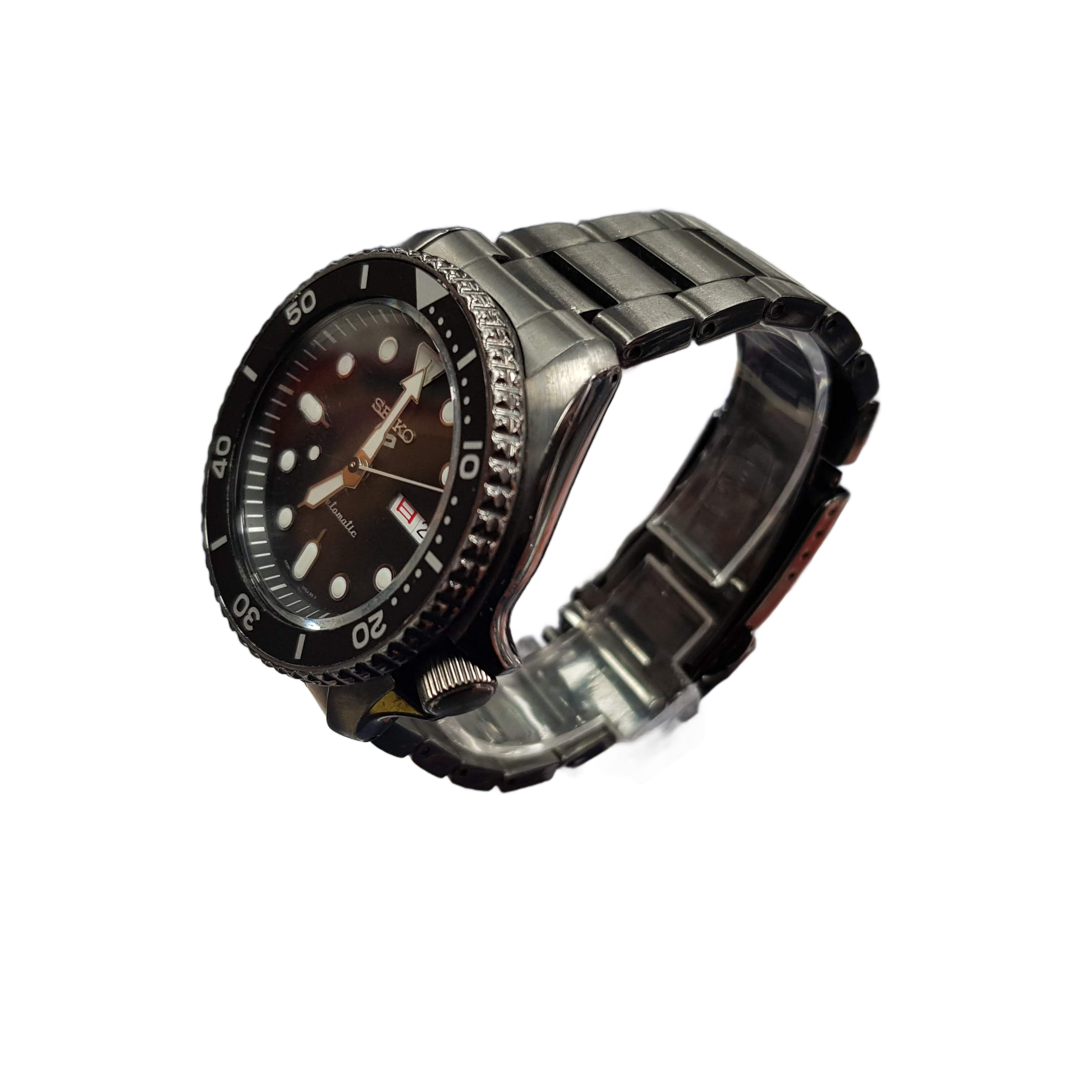 Seiko Men’s Black 4R3607GG0 Watch with Black Metal Band (MR)