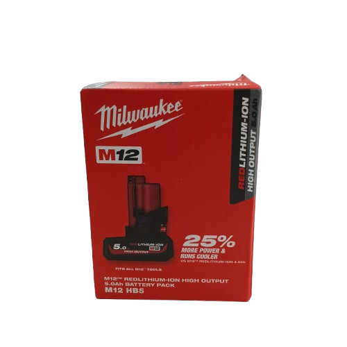 Milwaukee M12 REDLITHIUM High Output 5.0Ah Battery M12HB5 (NA 1432328)