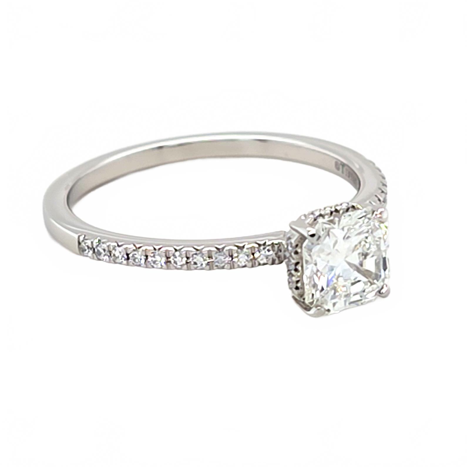 Tiffany & Co. Platinum Diamond Round Ring PT950 1.03CT Ring Size:Q Val:$36500 (WL1388654)