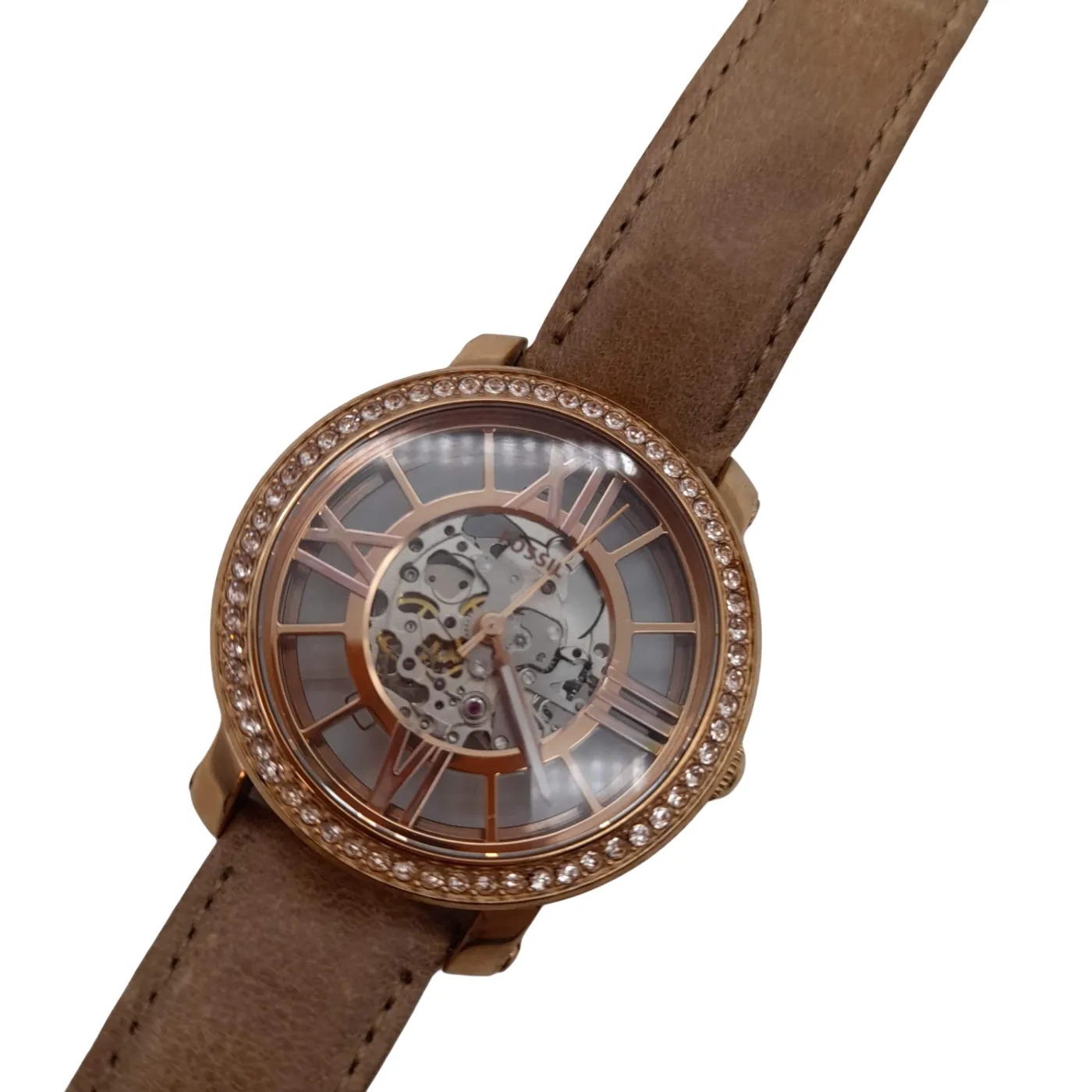 Fossil Curiosity Automatic ME3060 Rose Gold Brown Leather Watch (WL 1420149)