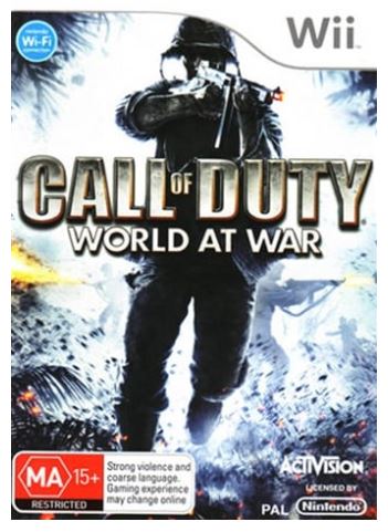 Nintendo Wii Game  Call Of Duty: World At War, Acceptable Condition Some Scratches, With Case No Manual