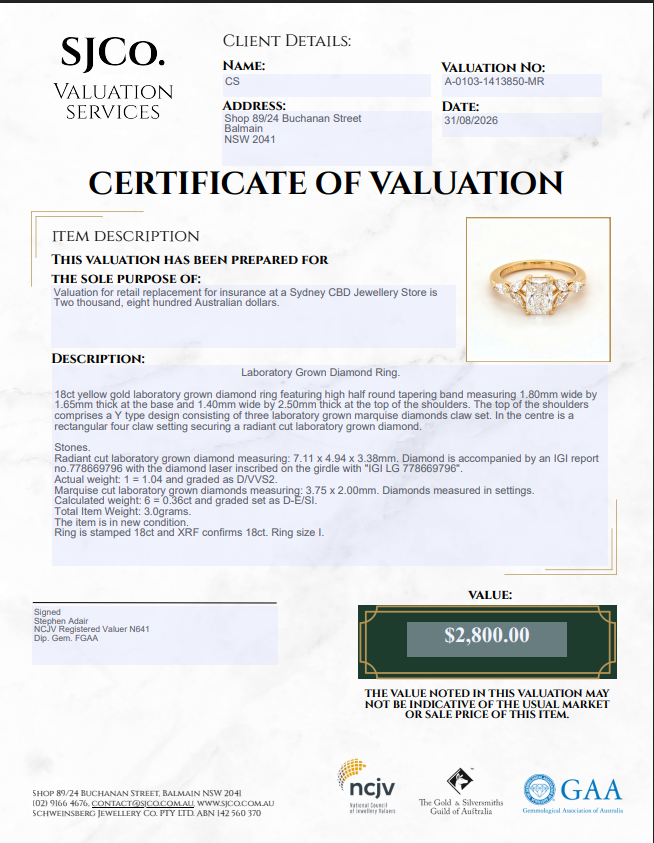Ladies 18cy Yellow Gold Ring Laboratory Grown Diamonds – Ring Size I (MR1413850)