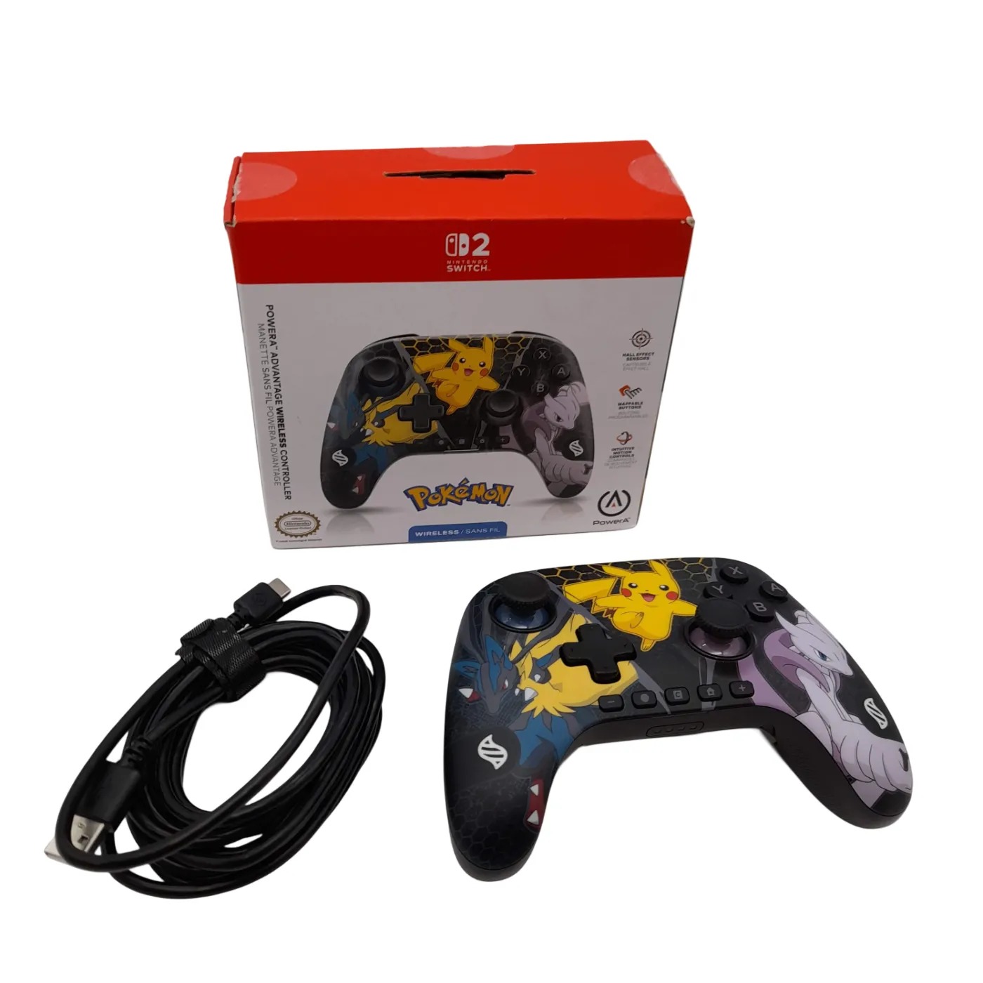 PowerA Enhanced Wireless Controller Switch Pokemon Pikachu Mewtwo + Box (WL 1422900)