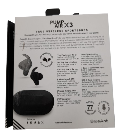 PUMP AIRX3 BLACK EARPHONES(MR)
