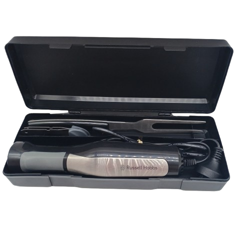 Russell Hobbs Elite Carve Electric Knife RHEK600A, Black, Excellent Like New Condition (Unused), With Hard Case + Knife (WR) Russell Hobbs Elite Carve Electric Knife RHEK600A, Black, Excellent Like New Condition (Unused), With Hard Case + Knife (WR)