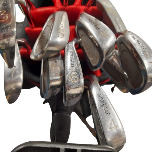 AUST GOLF CLUB Left Handed  FULL SET BLACK WITH NO DRIVER **Pick Up Only**