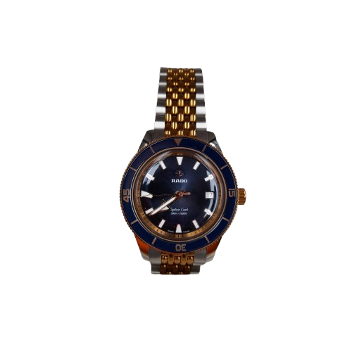 Rado Captain Cook Automatic 42mm Two-Tone Stainless Steel Bracelet Blue Dial (LN)