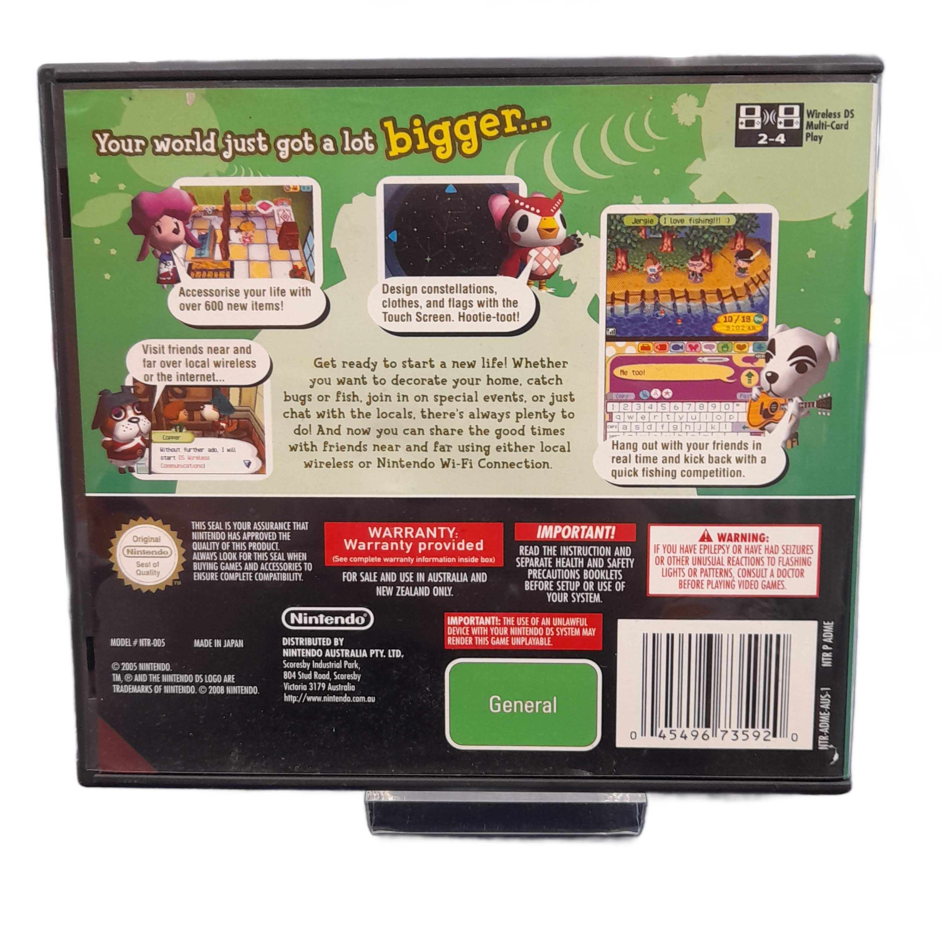 Nintendo DS Animal Crossing Wild World, Excellent USED Condition, ESRB Cartridge In Australian Case (GE 9331)