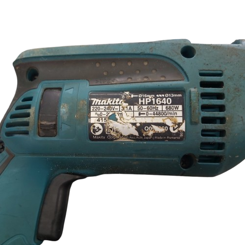 Makita HP1640 Hammer Drill, 240v, In Hard Case With Drill Bits