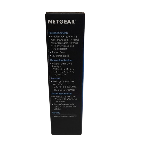 Netgear Nighthawk AX1800 USB to WiFi 6 Adaptor Like New (JN)