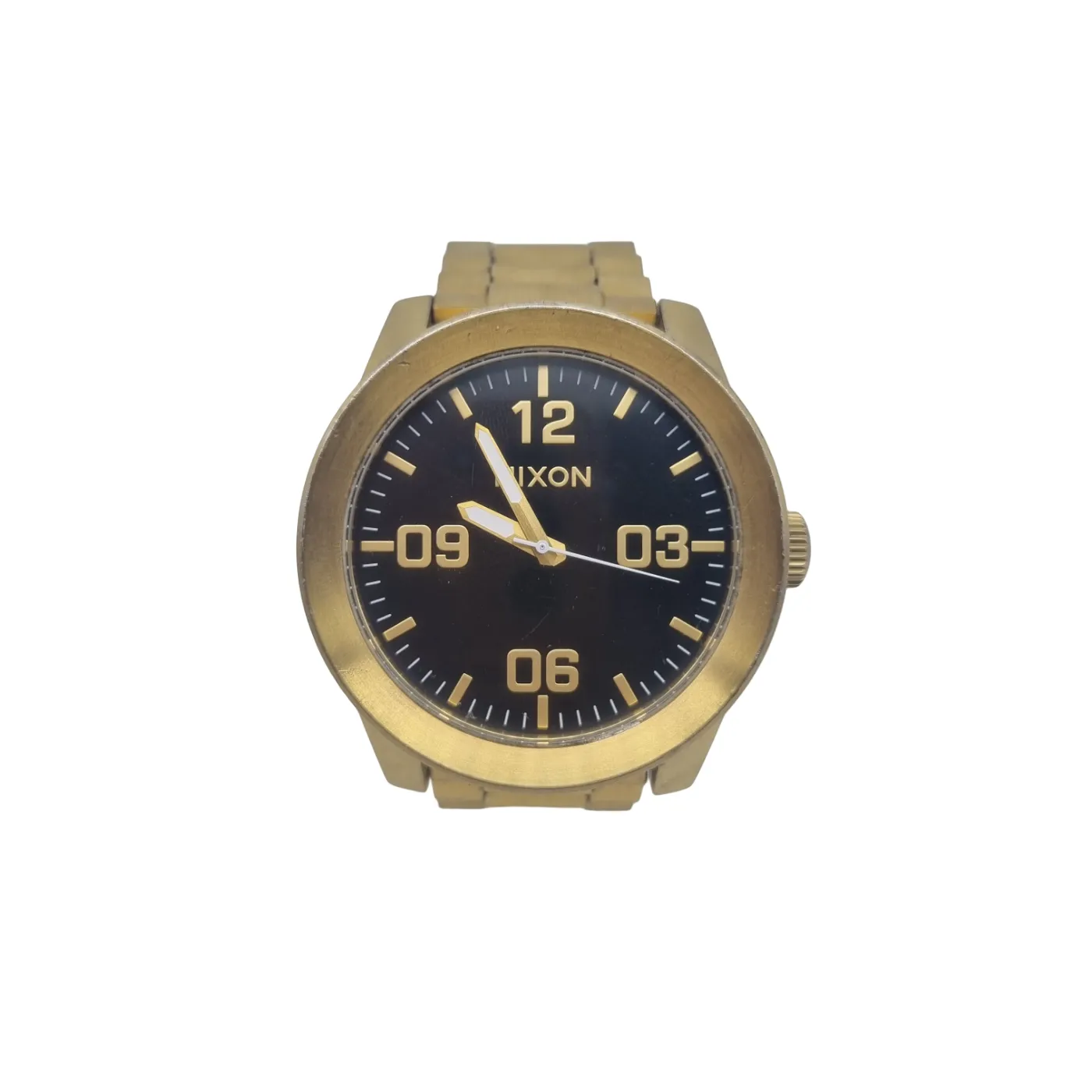 Nixon Take Charge The Corp Men’s Watch Gold Stainless Steel Band (WR 1403456)