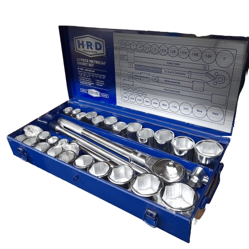 HRD Industries HRD34D32PCSS 32Pce 3/4 Inch Drive Metric/AF Socket Set **Local Pick-Up Only** (MR)