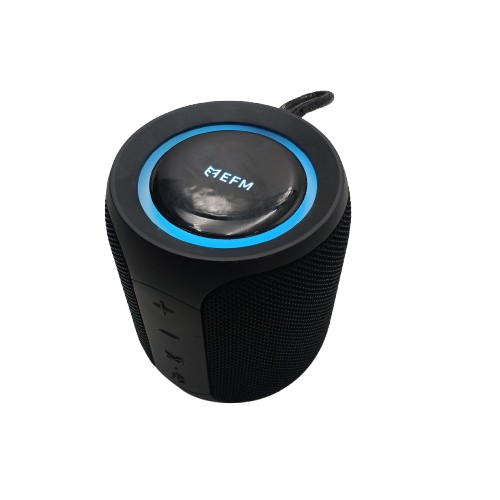 EFM Austin Mini EFBSAMUL909PBL Bluetooth Speaker, Black, Good Condition With Box, USB C Charging Cable + 3.5mm AUX Cable (NA)