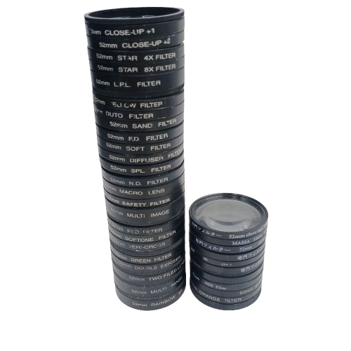 Collection Of Approximately 30x 52mm Camera Lens Filters, Good USED Condition (NA 1372650)