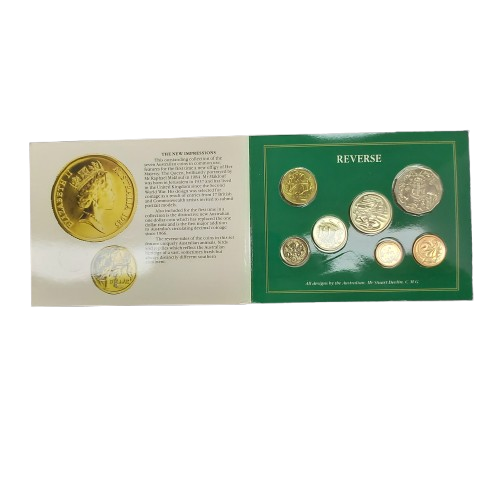 1985 7 Coin collection Uncirculated Mint Set In Green Case