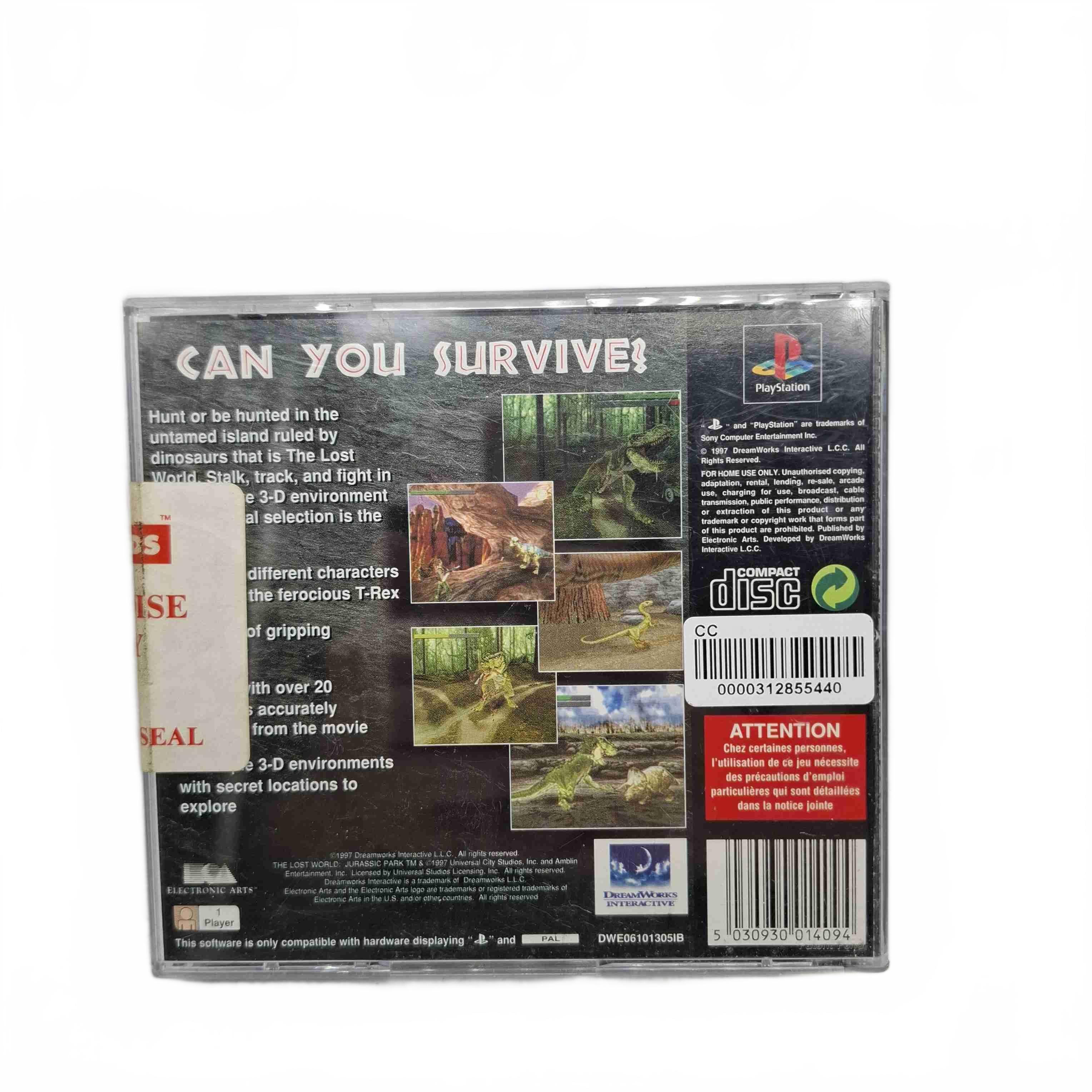 Sony Playstation Game The Lost World Jurassic Park (WR 1433480)