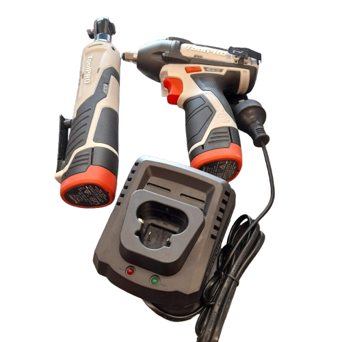 Tool Pro Power Tool Kit 12V Ratchet and Impact Driver with 2 Batteries