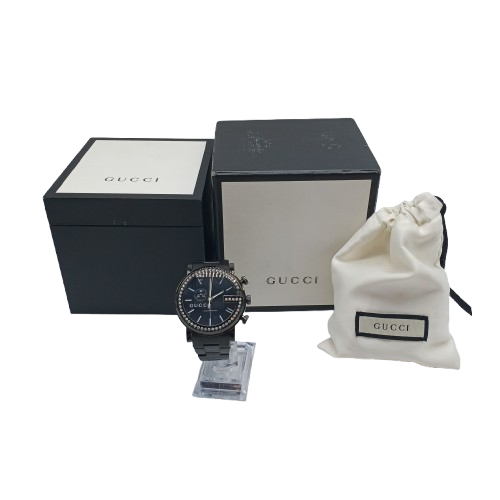 Gucci G-Chrono YA101340 Black Stainless Steel Watch (WR 1381331)