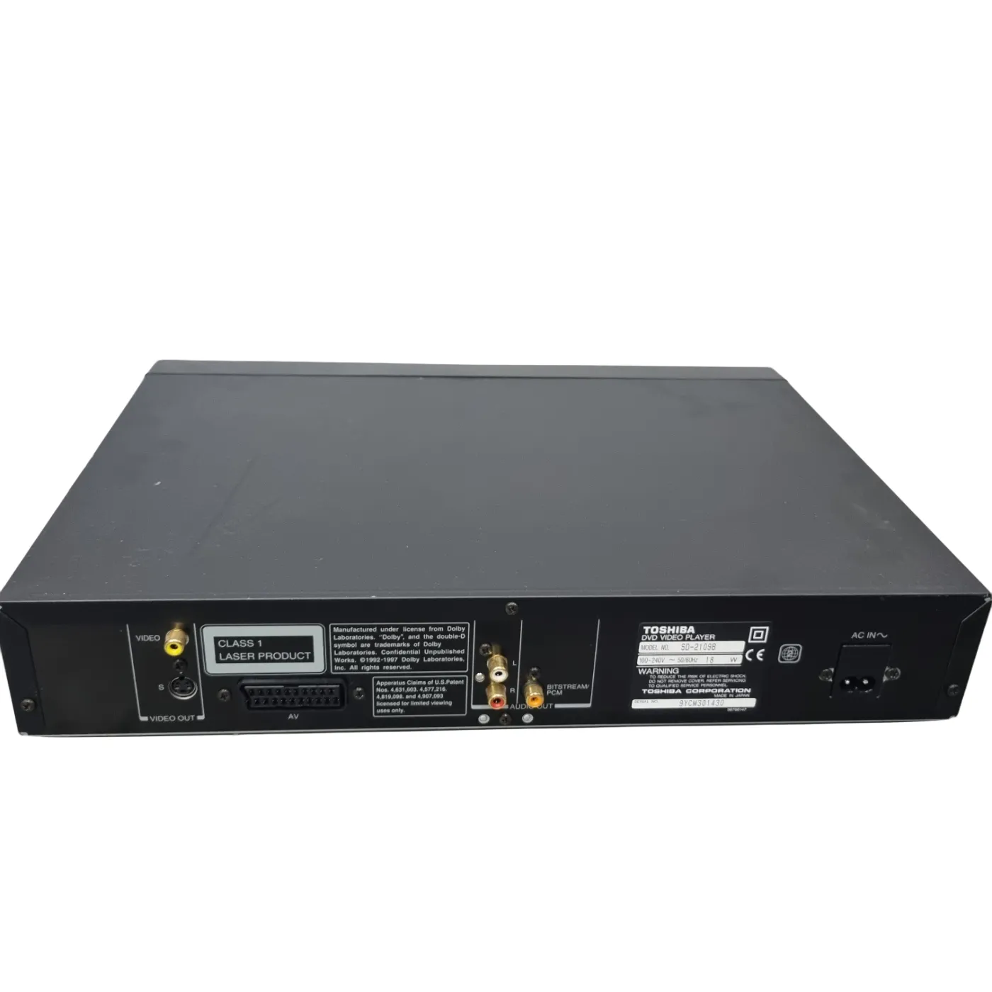 Toshiba DVD Player SD-21098 + Power & Remote (WR 1349392)