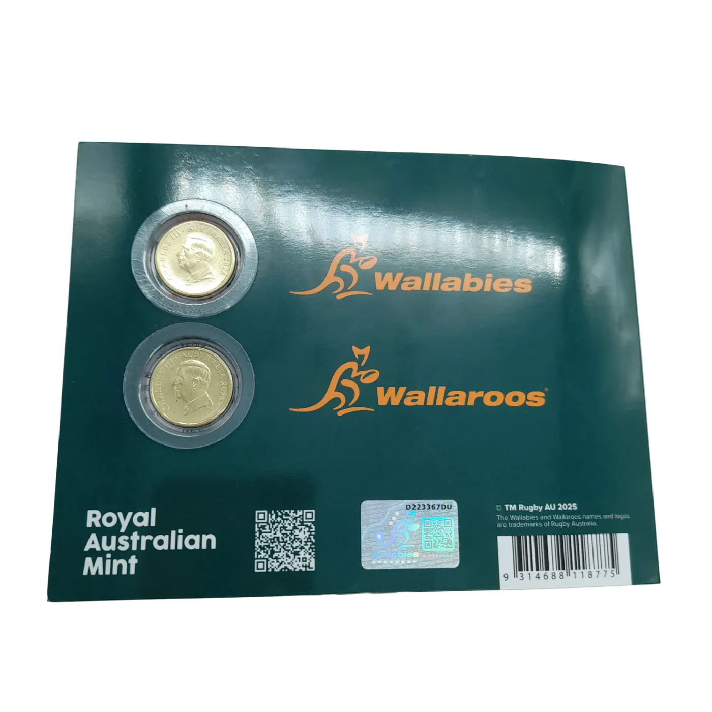Royal Australian Mint $2 Coin 2025 – Uncirculated – Wallabies and Wallaroos (WR)