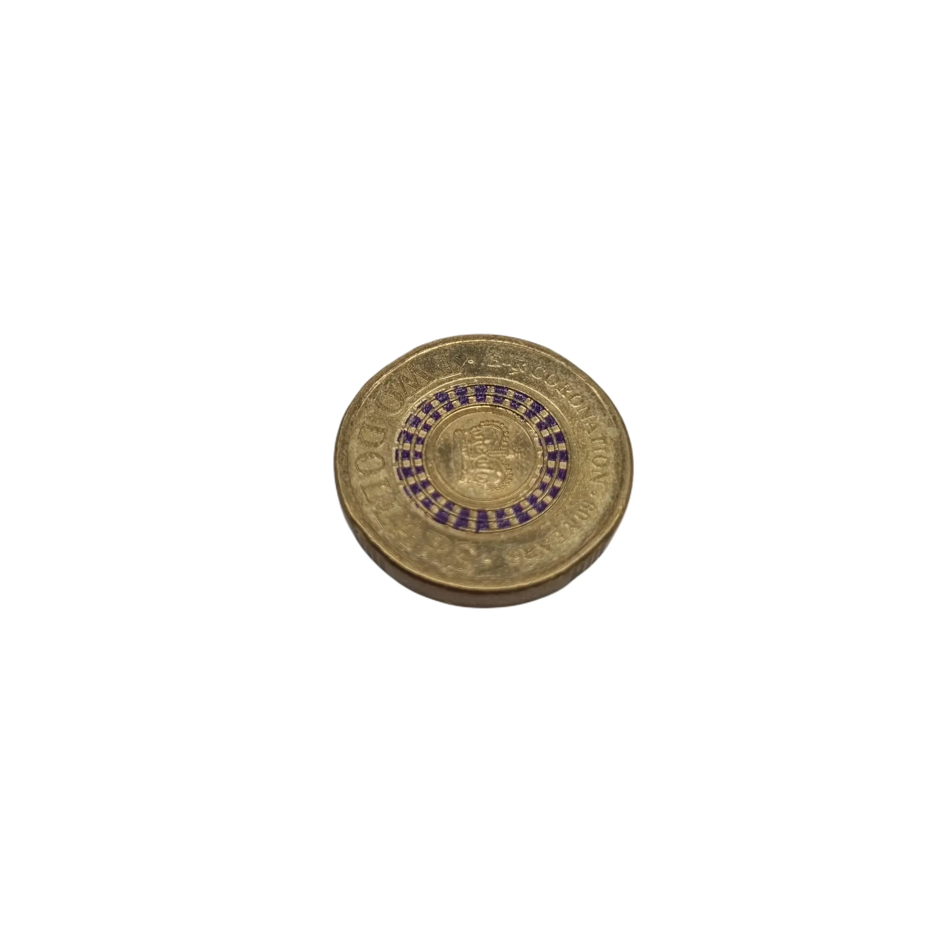 Australia 2013 Coronation of Queen Elizabeth II 60th Anniversary $2 Purple Coloured Circulated Coin