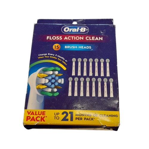 Oral-B Floss Action Clean Replacement Toothbrush Heads, Pack of 15 ( Sealed )