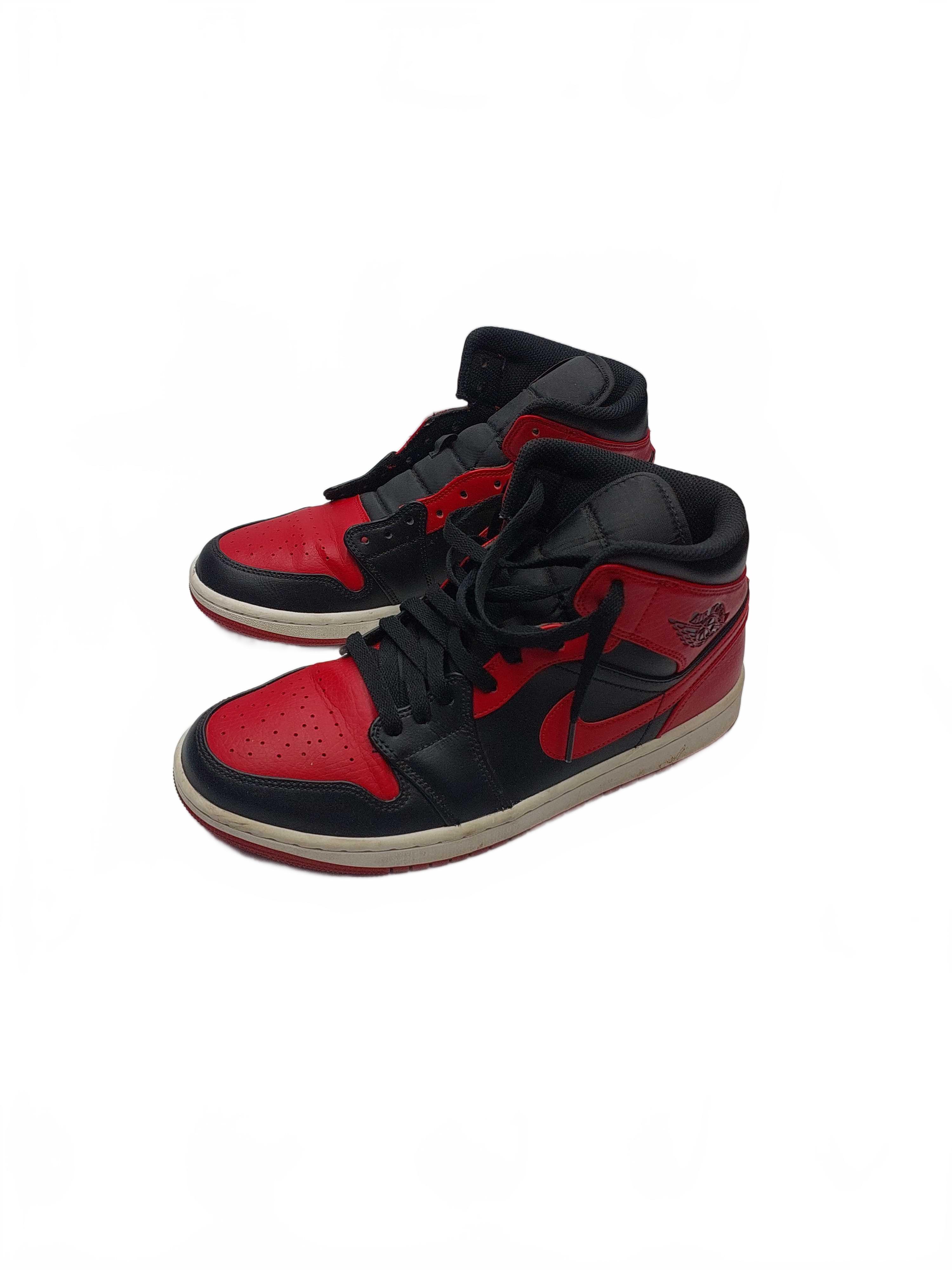 Nike Air Jordan 1 Mid 554724-074 Red Black US 9 (GB1429793)