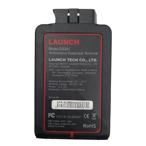 Launch Diagnostic Scanner X431 V+, With DS201 ODB Terminal (Damaged Edge), 14 Adaptors (Missing 4), 12 Patch Leads + Hard Case 2017-2018 Edition (MR 1386315)