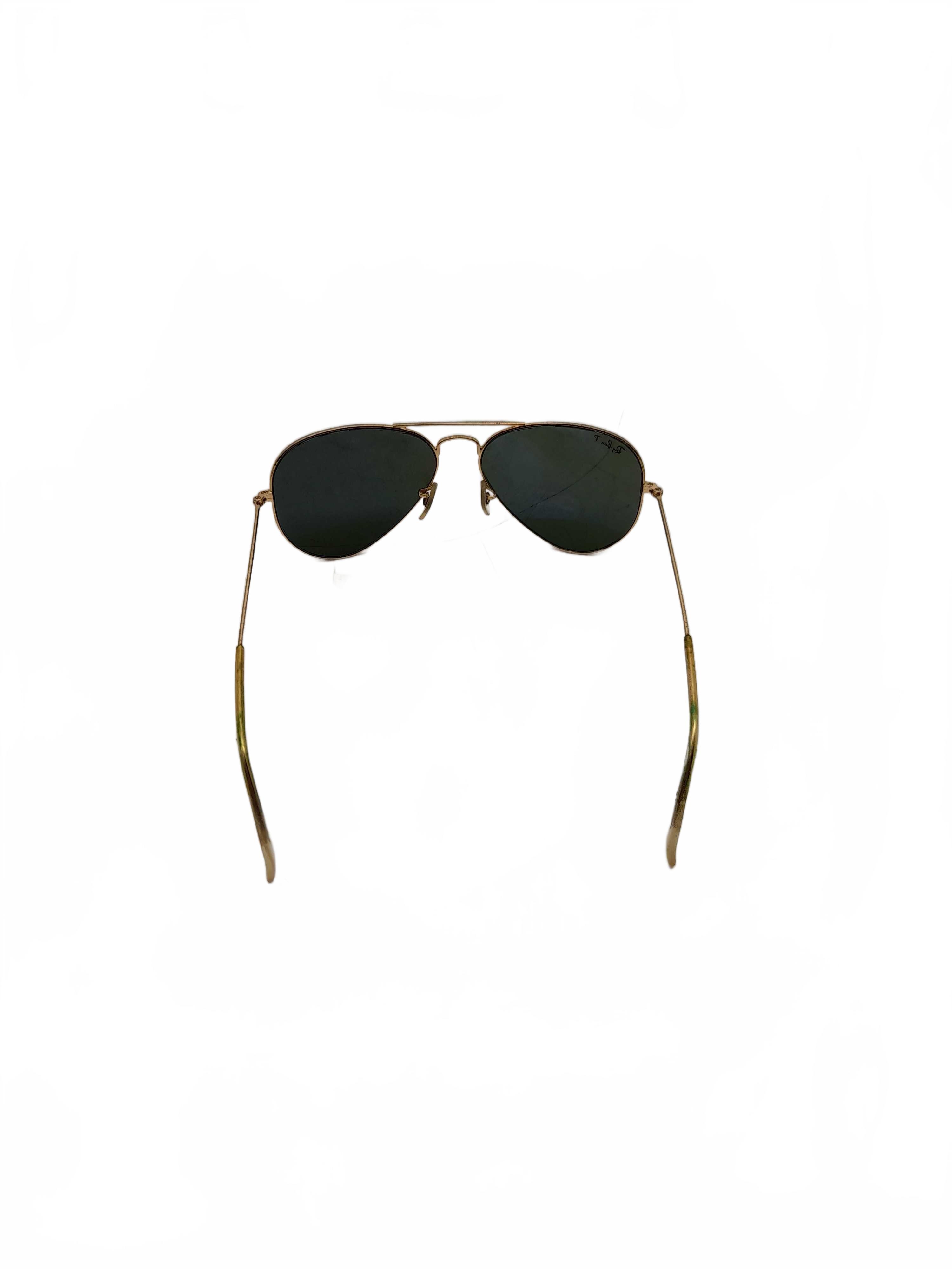 Ray Ban Polarized Sunglasses Gold In Good Condition (WL1432577)
