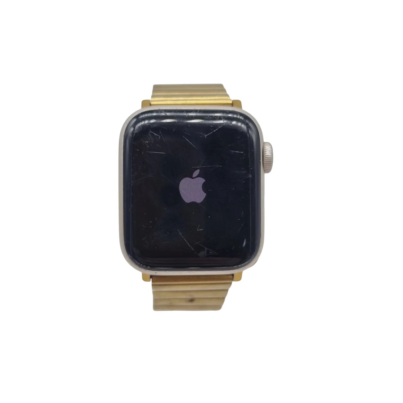 Apple Watch SE 44mm Silver Aluminium Case with Gold Milanese Loop Band + Charger (WR 1416835)
