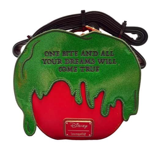 Loungefly Mini Back-Pack: Disney’s Snow White ‘ Poison Apple’, Glitter Finish, Good Used Condition (GE)