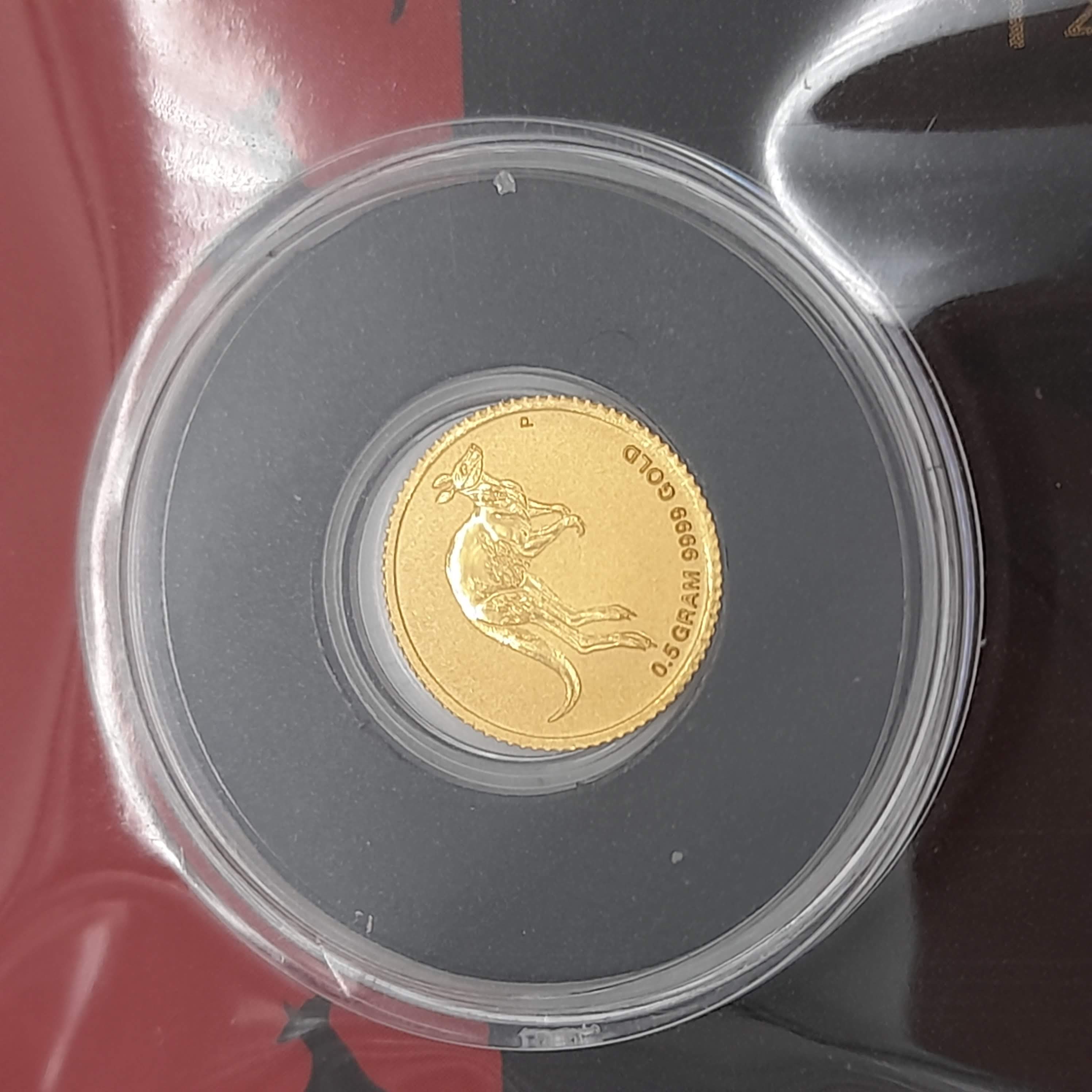 Australian Kangaroo Mini Coin 0.5g 9999 Gold Perth Mint (WL 1408092)
