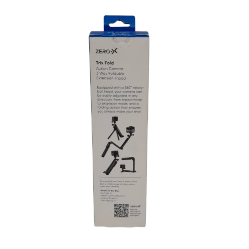 Zero-X Trix Fold Action Camera 3-Way Foldable Extension Tripod (ZXM-ACZ07) (LN)