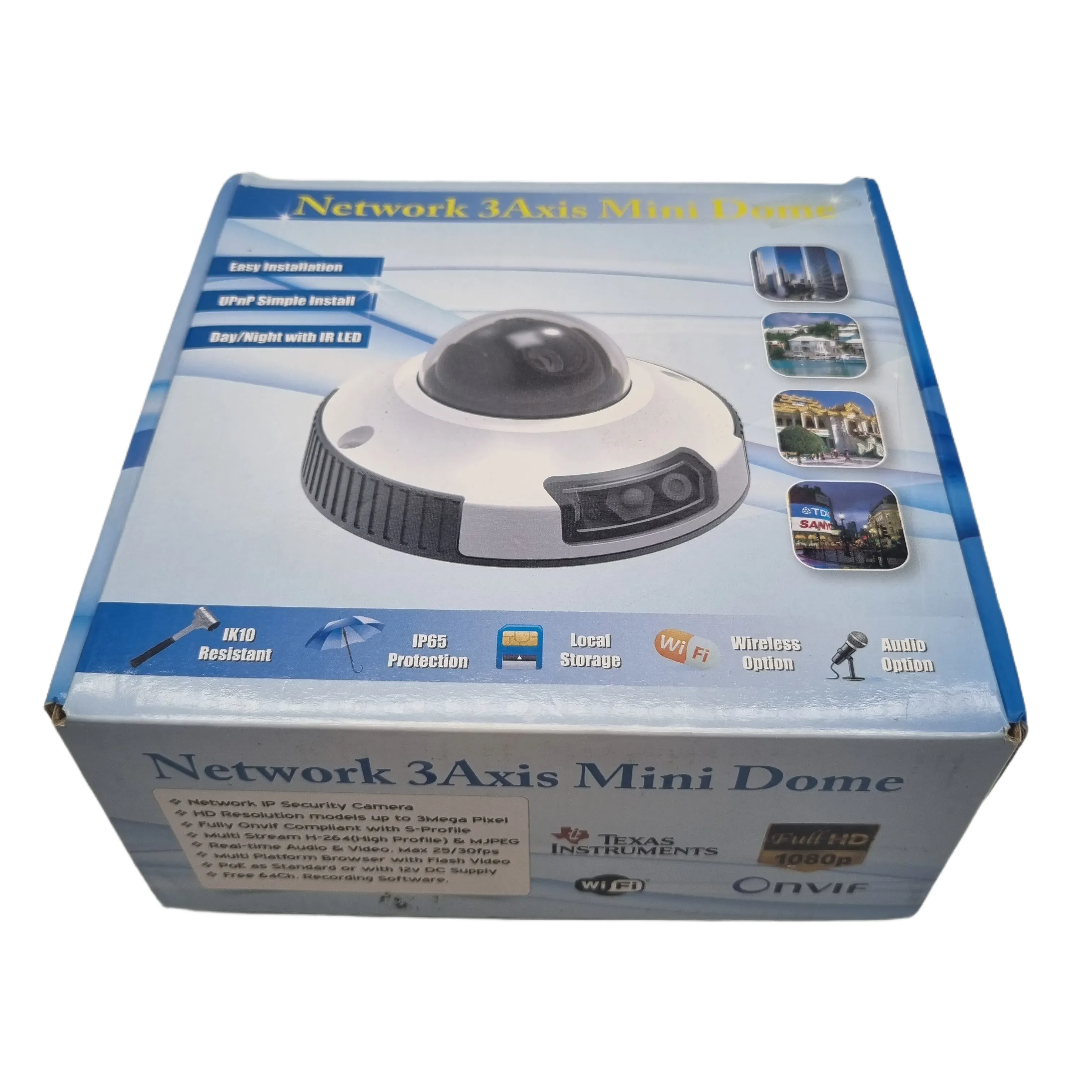 Onvif SN-IPV54/14ZDR Day/Night Mini Vandal Dome Camera With IR LED In Box + Cables