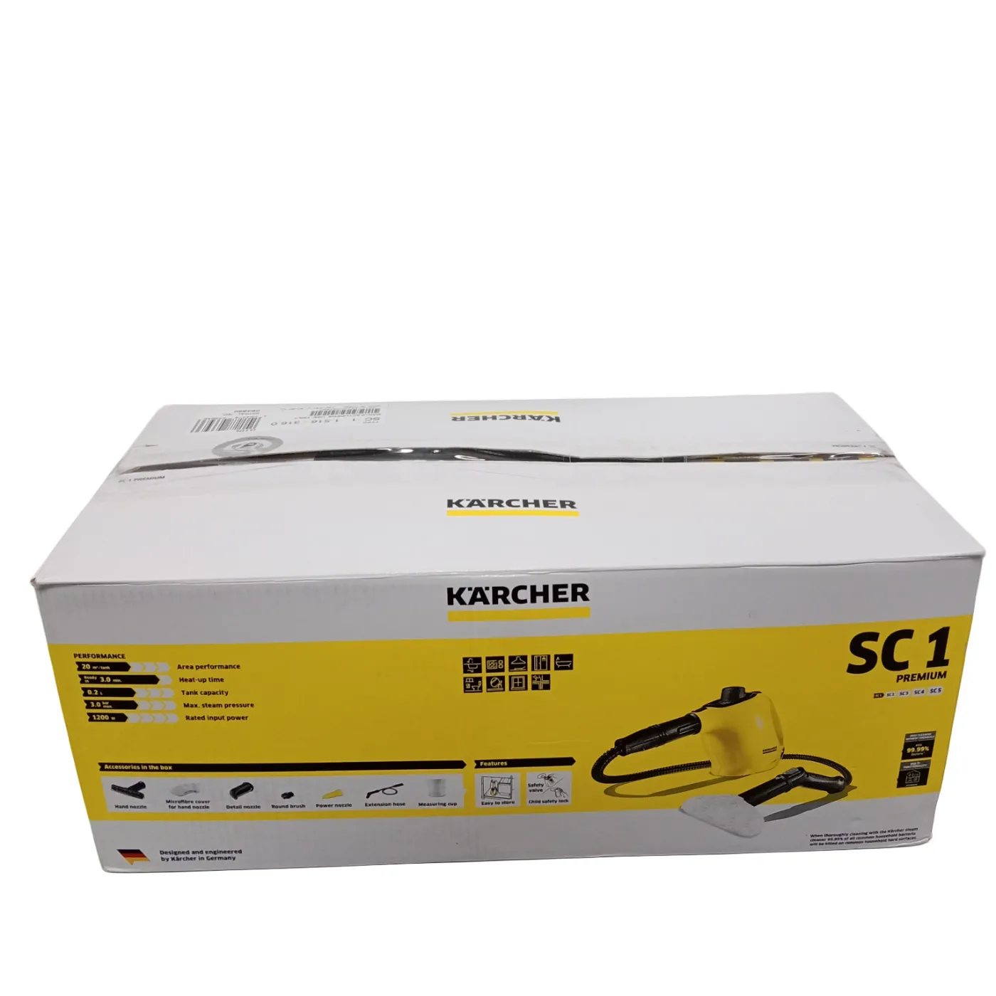 Karcher SC1 Handheld Steam Cleaner In Box + Attachments (WR 1346263)