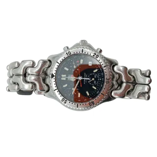 Tag Heuer CG110-0 Sel Quartz Chronograph 200m 38mm Steel Watch Black Dial