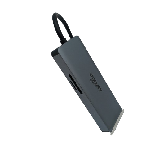 Antsig AP542B 7-In-1 USB-C Multiport Adaptor, Grey, Like New, Opened (WR)