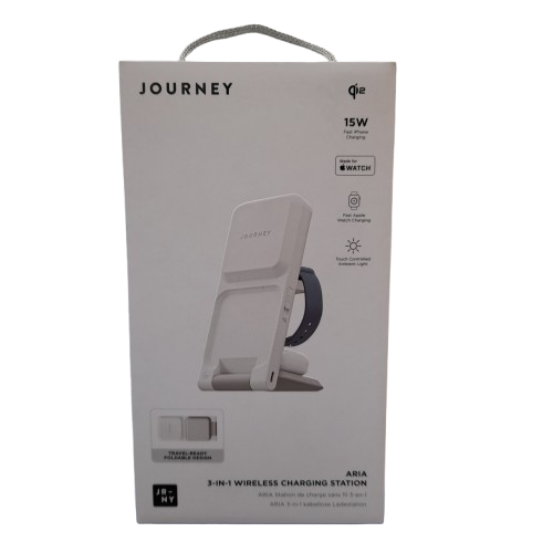 Journey Aria 3-In-1 Wireless Charging Station White JPTWC3WH In The Box (MR)