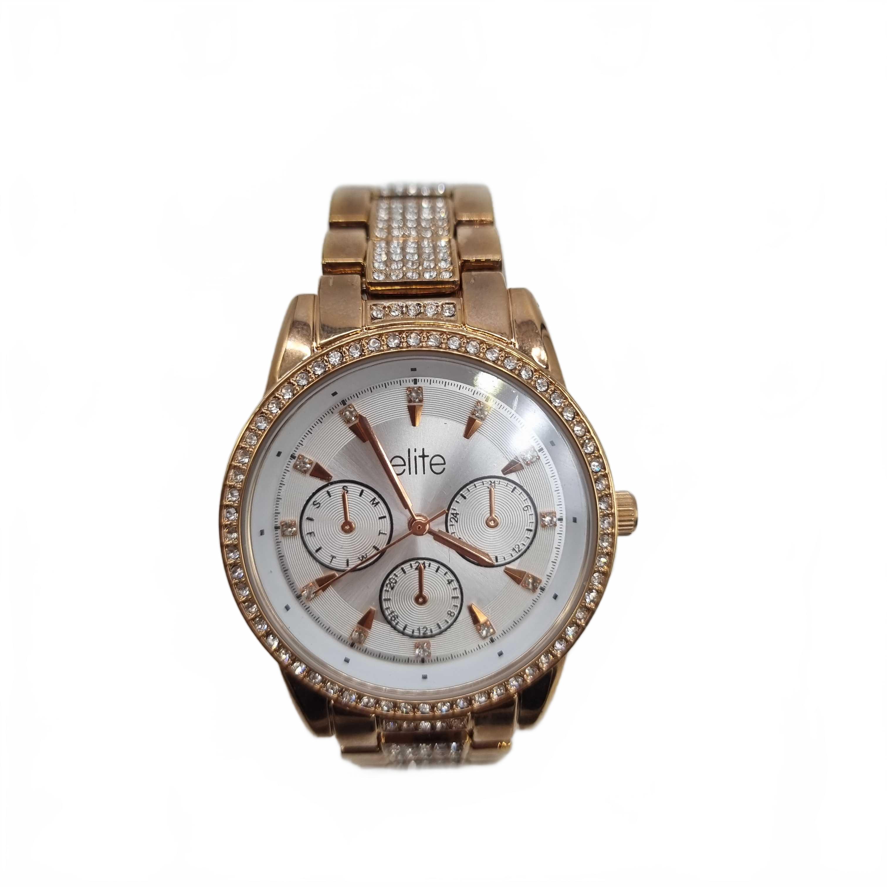 Elite Ladies Rose Gold And White Analogue Watch (WR 1423784)