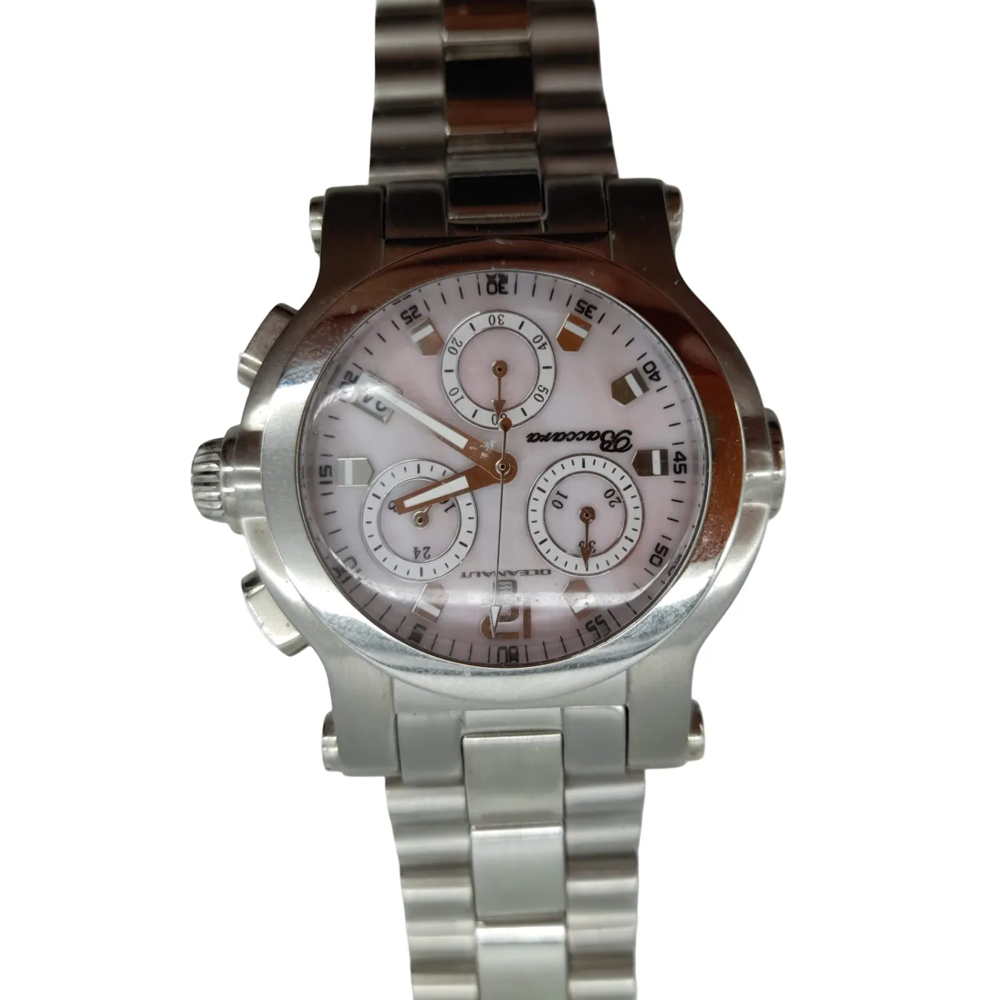 Oceanult OC0721 Unisex Silver Watch with Pink Dial and Stainless Steel Band (WL1400684)