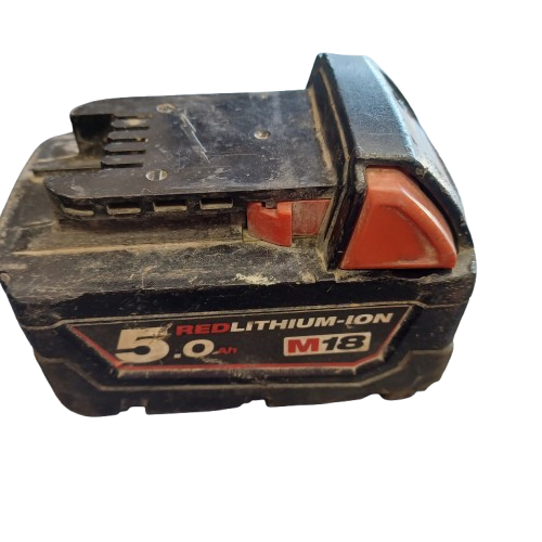 Milwaukee M18 B5 18V 5.0Ah RedLithium Battery Sold as is wear and tear bitton missing cover on front (LE)