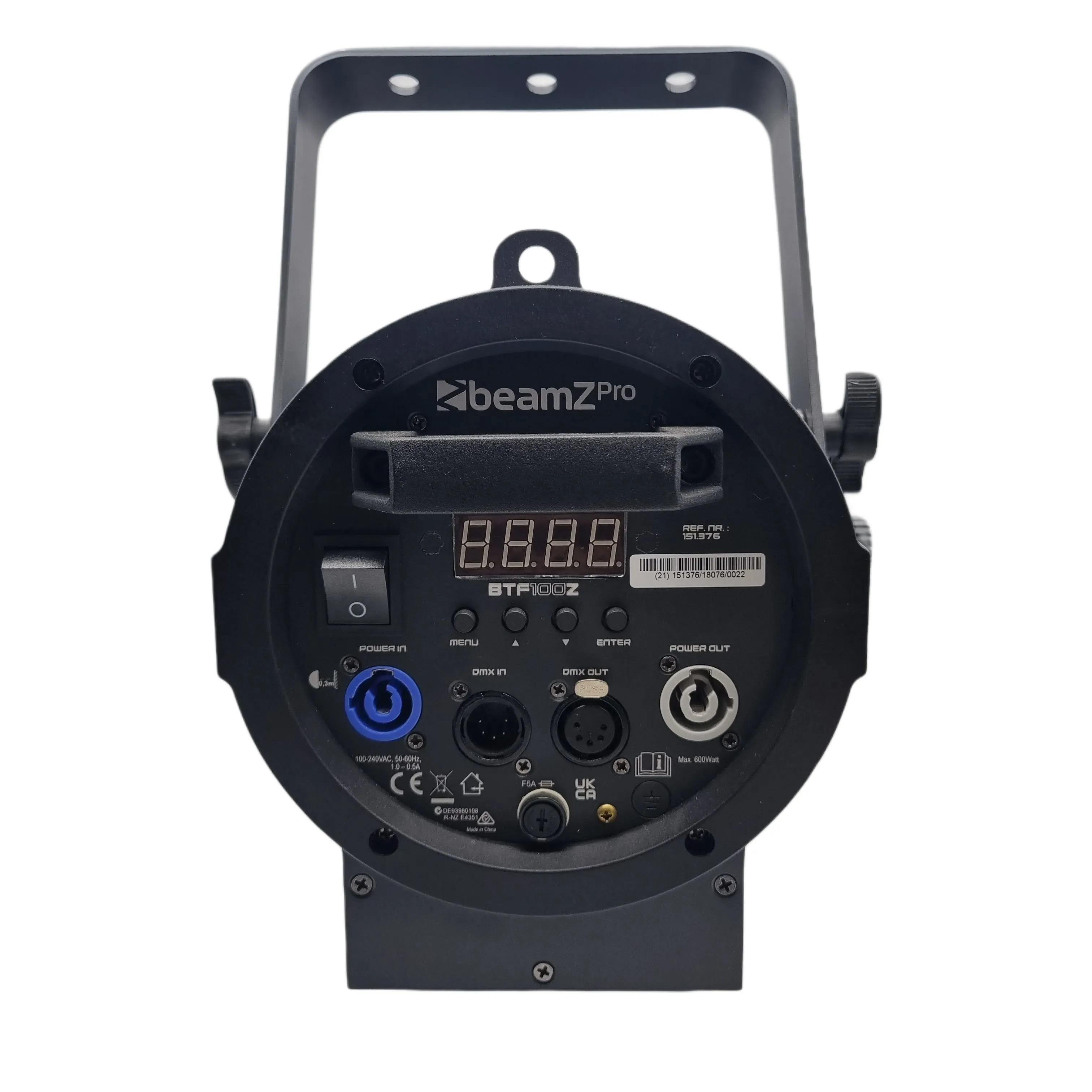 Beamz Pro BTF100Z Fresnel Zoom 100W White LED DMX + Power Cord