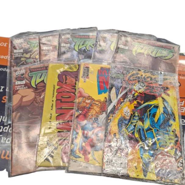 COMMICS Collection of 23 Comic Books, Including The Phantom and Teenage Mutant Ninja Turtles (TMNT) (JN)
