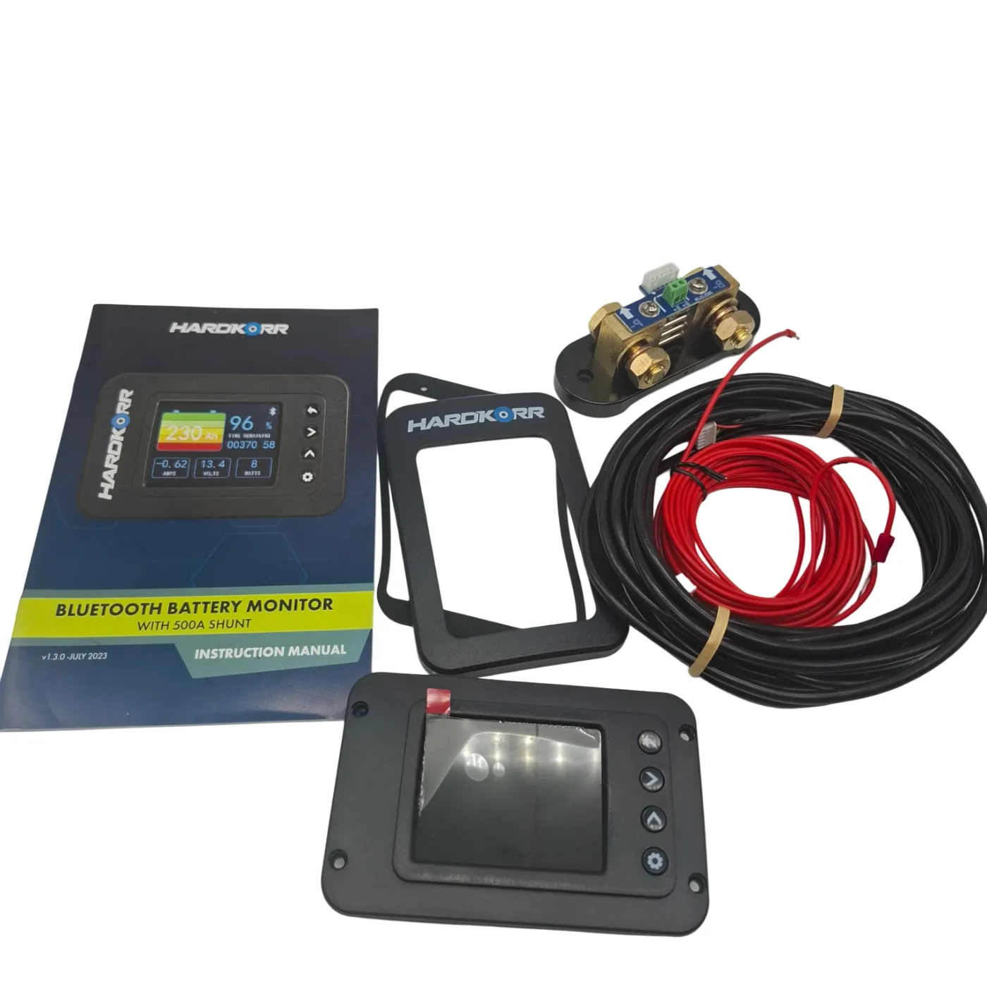 Hardkorr Battery Monitor HKMON + 500A Shunt 10-120V As New in Box with Accessories (WR)