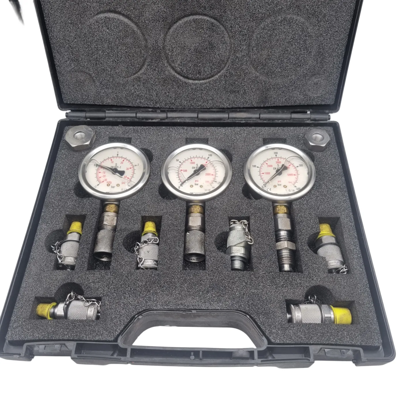 STAUFF 20 Series Analogue Pressure Tester 3-Gauge Kit With Case & Attachments (WR 1402634)