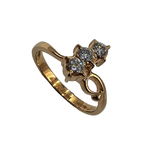 Ladies 22ct Yellow Gold Illusion Set Brilliant Cut Diamond Dress Ring 0.26ct TDW M With Valuation (MR)