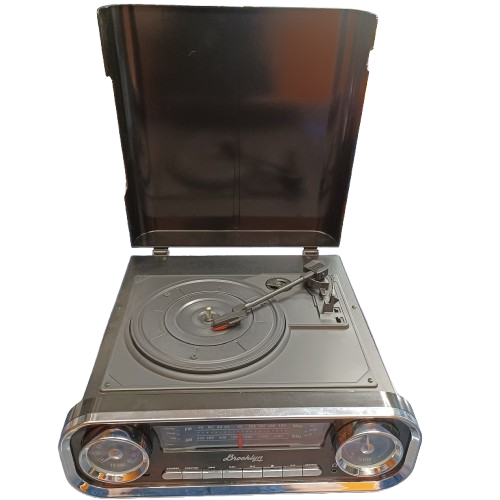 Brooklyn Retro Radio Turntable BTR9, Black, Good Used Condition, Scuffing On Top, With Box + AC Adaptor (NA 1371232)
