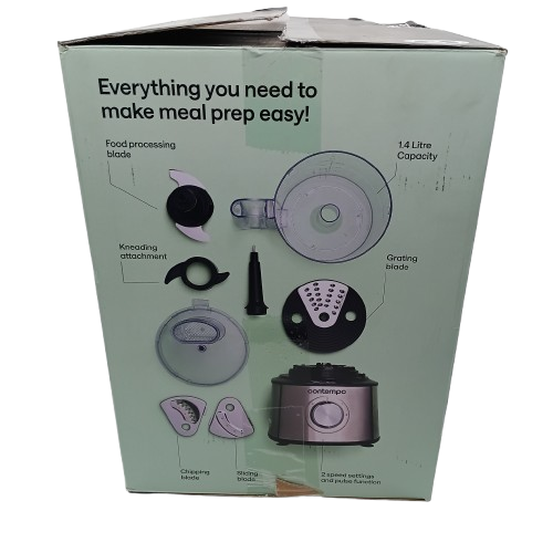 Contempo Food Processor 6006911 – Unused Like New **Cosmetic Damage to Box** Second hand item (CP)